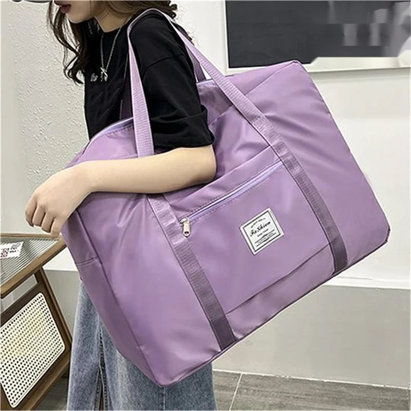 Large Capacity Folding Travel Bags Waterproof Luggage Tote Handbag | Travel Duffle Bag Gym Yoga Storage Shoulder Bag Luxegan