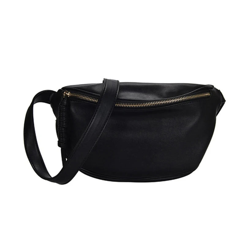 Fashion Simple Chest Pack | High-Quality PU Leather Fanny Bag for Women | Designer Waist Bag & Phone Purse | Versatile Female Shoulder Crossbody Bag (Model M02) Luxegan