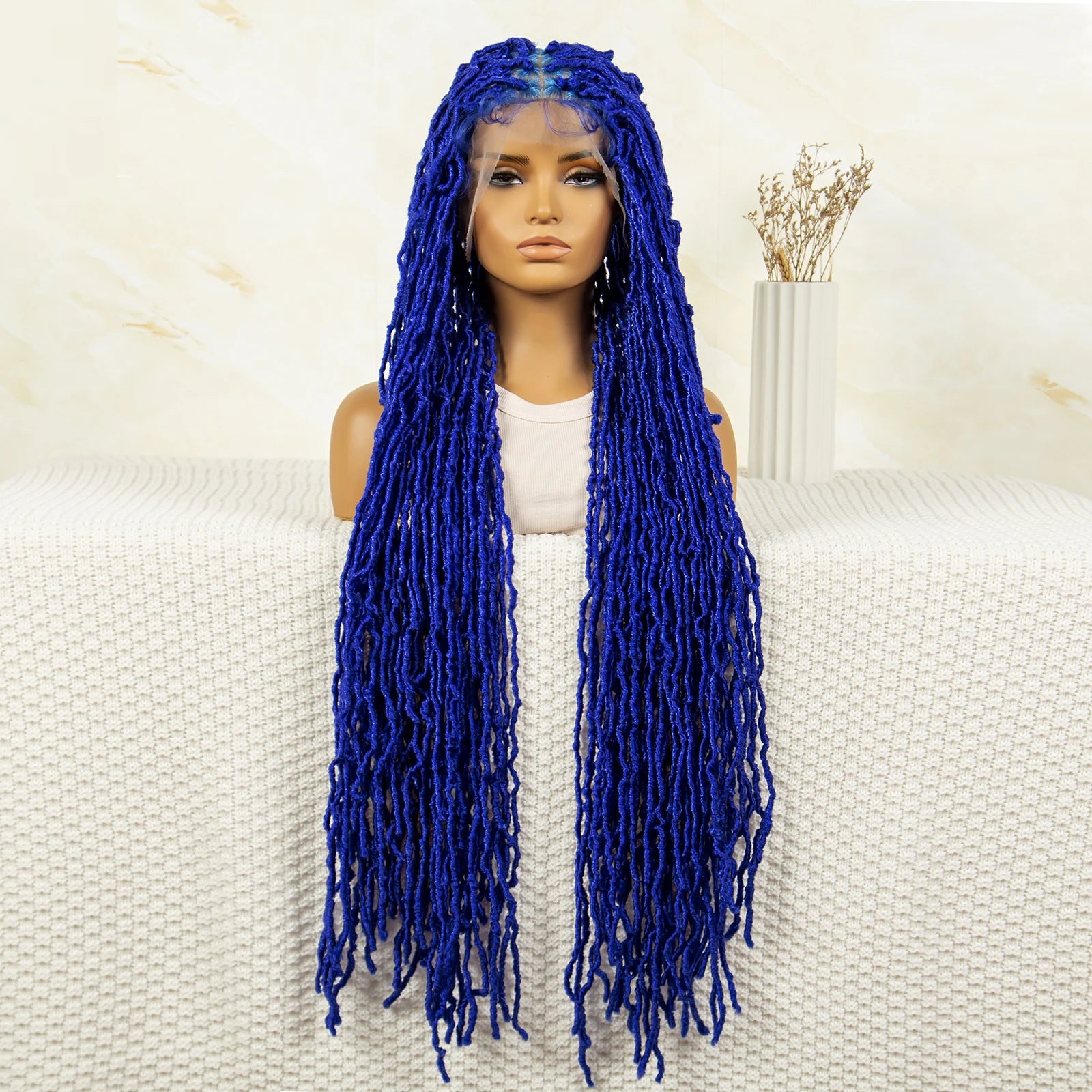 Red Box Braids Full Lace Wig | 36 Inches | Crochet Braids | Knotless | Kanekalon