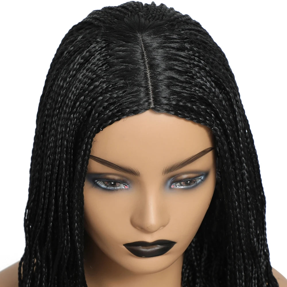 26" Ombre Box Braids Wig | Knotless | Crochet | 1B, 27, 30, Gray | Handmade Luxegan
