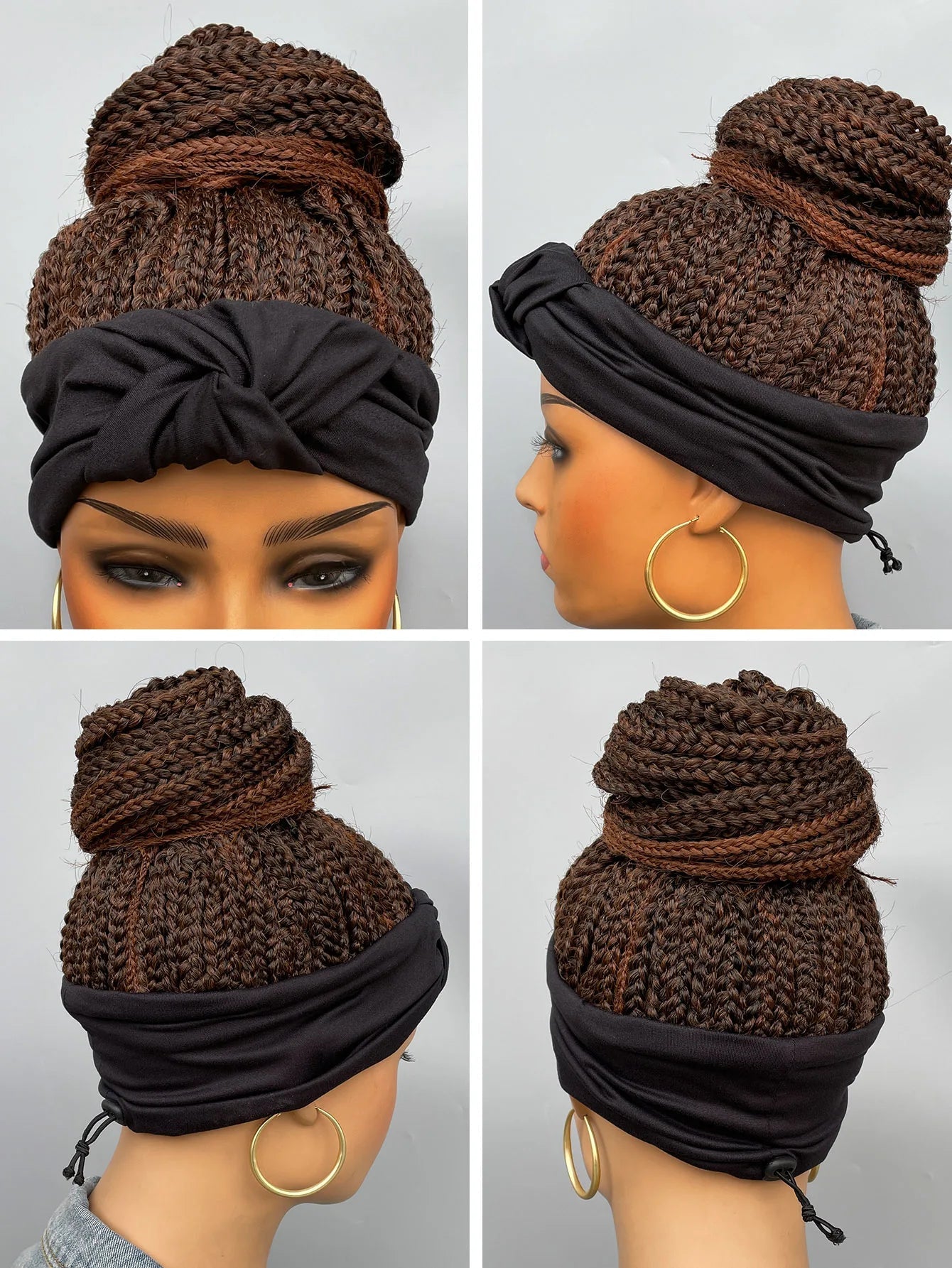 26" Twist Cornrow Headband Wig | Crochet Braids | Long Straight Synthetic Luxegan