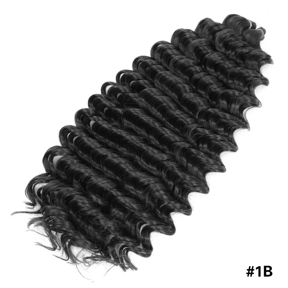 Deep Wave Crochet Braiding Hair 24in | 50 Strands 110g | 16 Colors | Water Wave Twist Luxegan