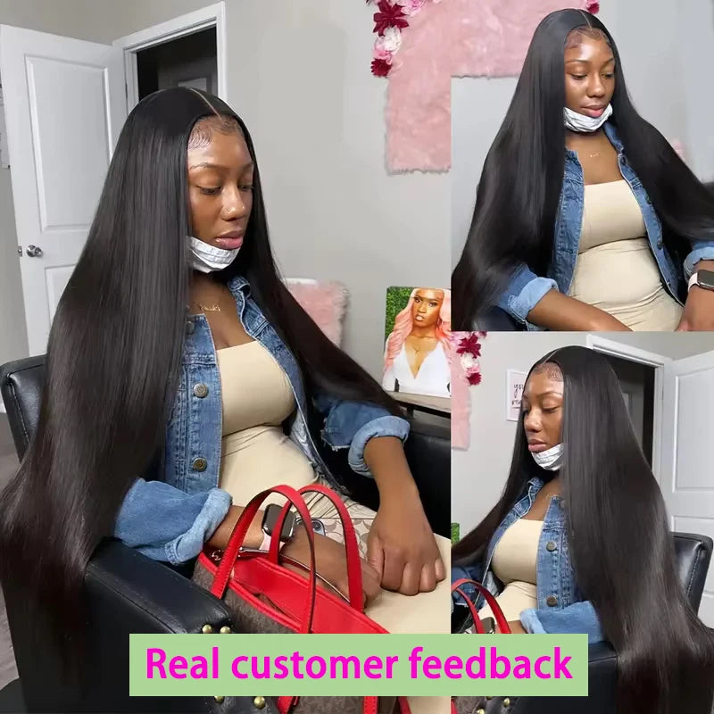 GDYLuxury 250% Density HD Lace Frontal Wig | Super Double Drawn Straight Virgin Human Hair | Natural Black Luxegan