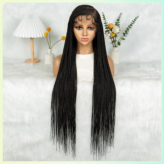 HD Transparent Full Lace Cornrow Knotless Box Braids Goddess Braided Wig Luxegan
