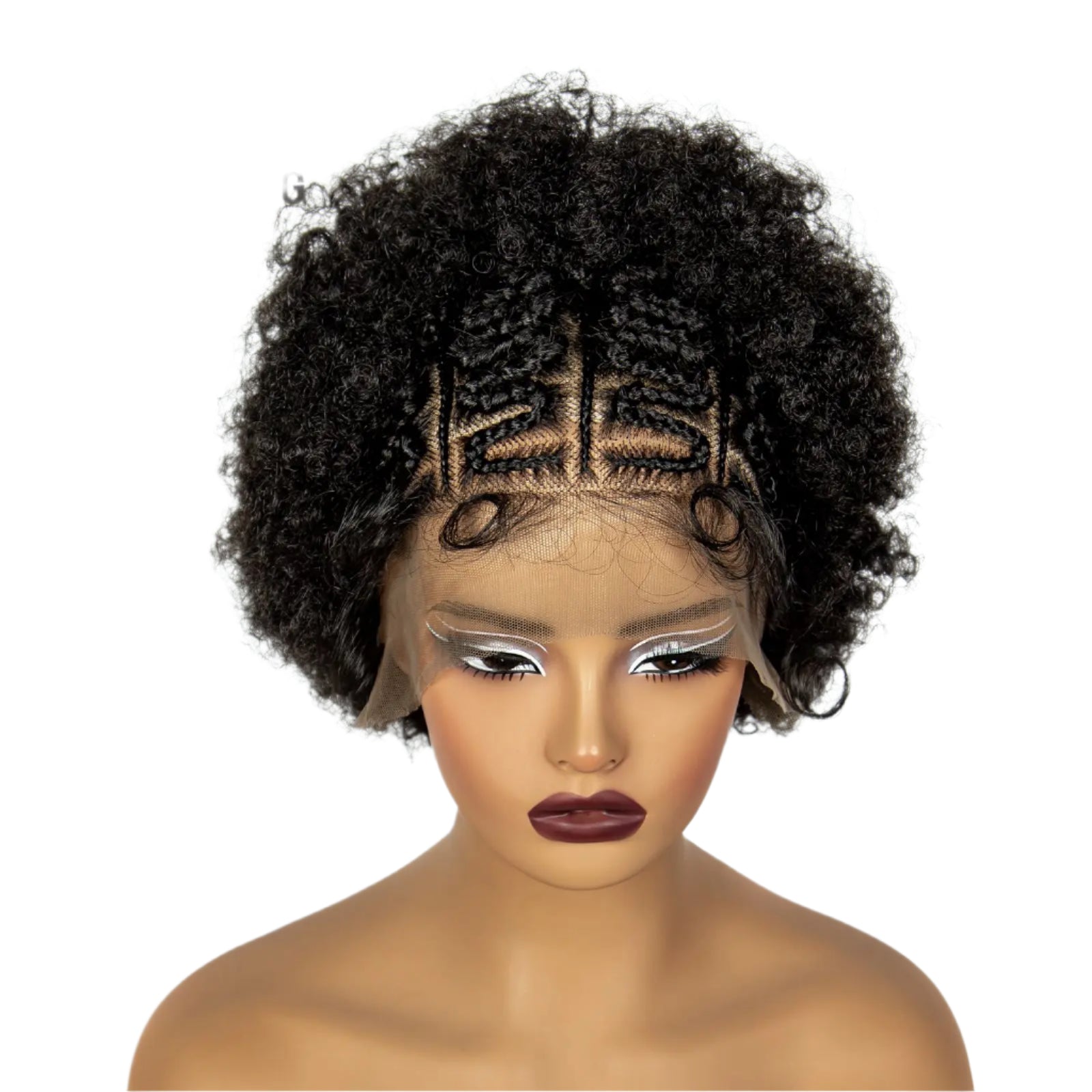 Burgundy Afro Curly Braids Bob Wig | 13x6 Lace | Baby Hair | Bouncy Curls Luxegan