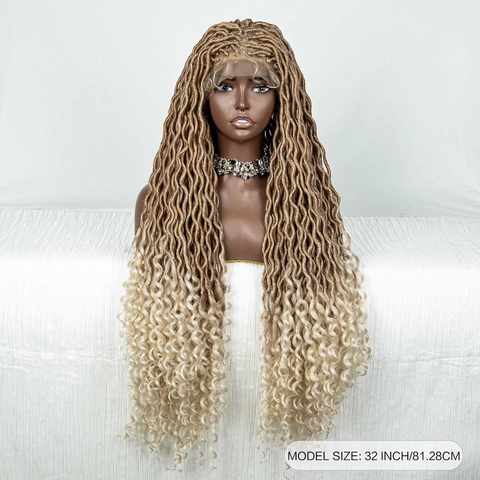 Colorful Dreadlocks & Water Wave Braids Wig | Lace Front | Baby Hair Luxegan