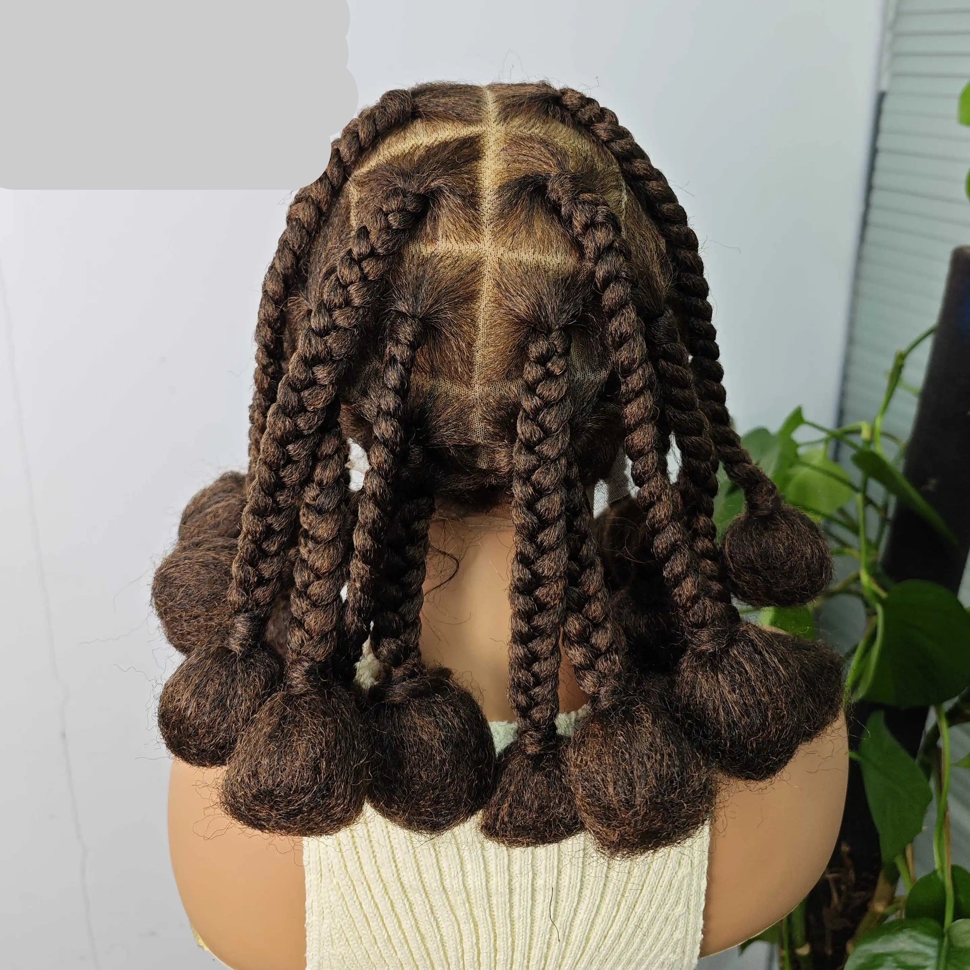 12 Inch Natural Color Synthetic Braided Wig | Transparent Lace Front Knotless Box Braids with Baby Hair for Black Women Luxegan