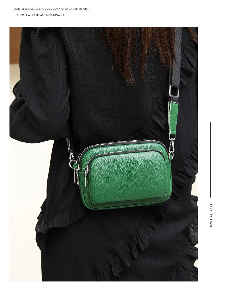 100% Genuine Leather Handbag | Soft Rectangle Crossbody Purse Luxegan