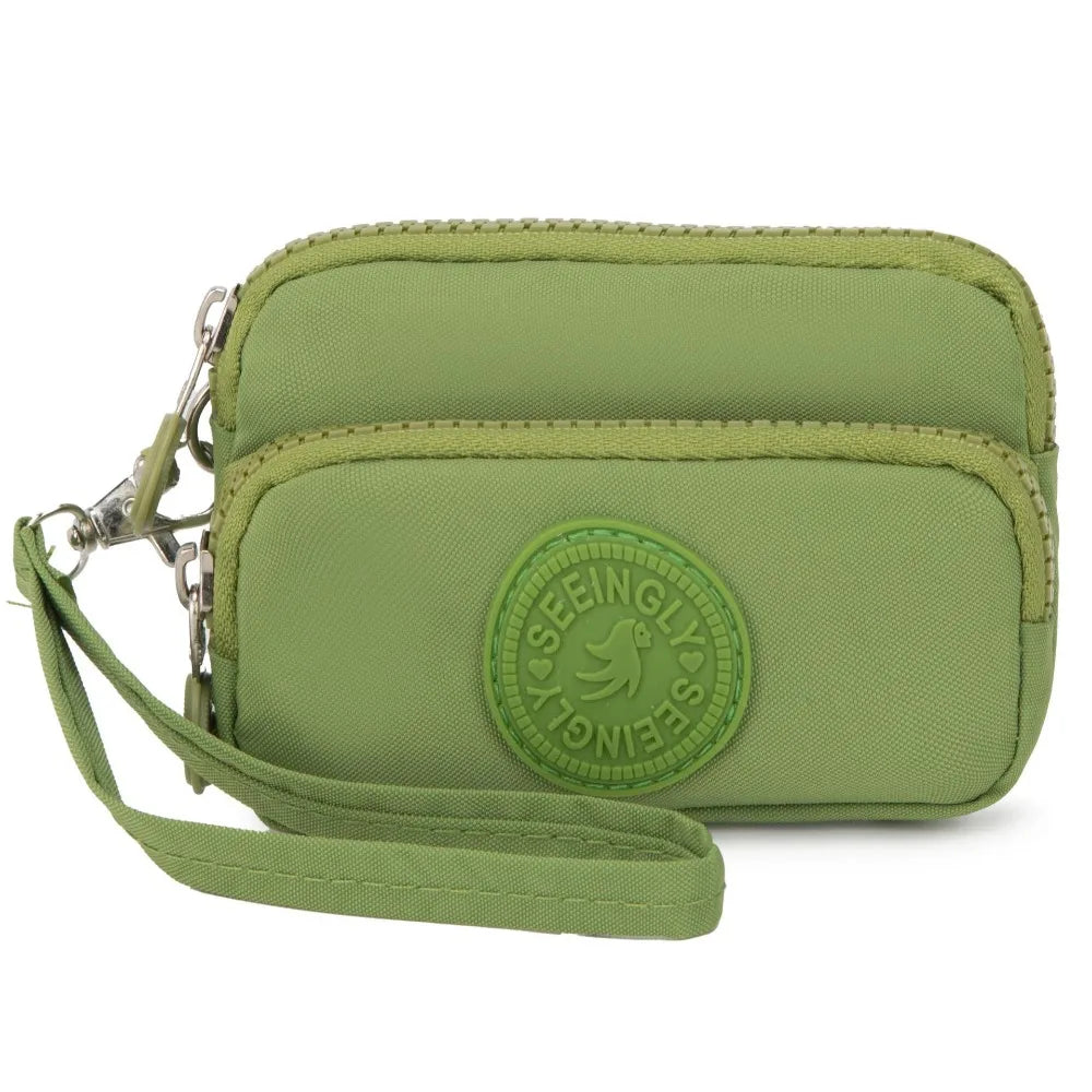 New Waterproof Coin Purse with Key Ring | Solid Color Card Holder & Large Capacity Wear-Resistant Handbag (Unisex Storage Bag) Luxegan