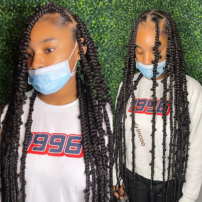 36" Butterfly Locs Crochet Wig | Full Lace Front | Knotless Braids | Baby Hair | Synthetic Luxegan