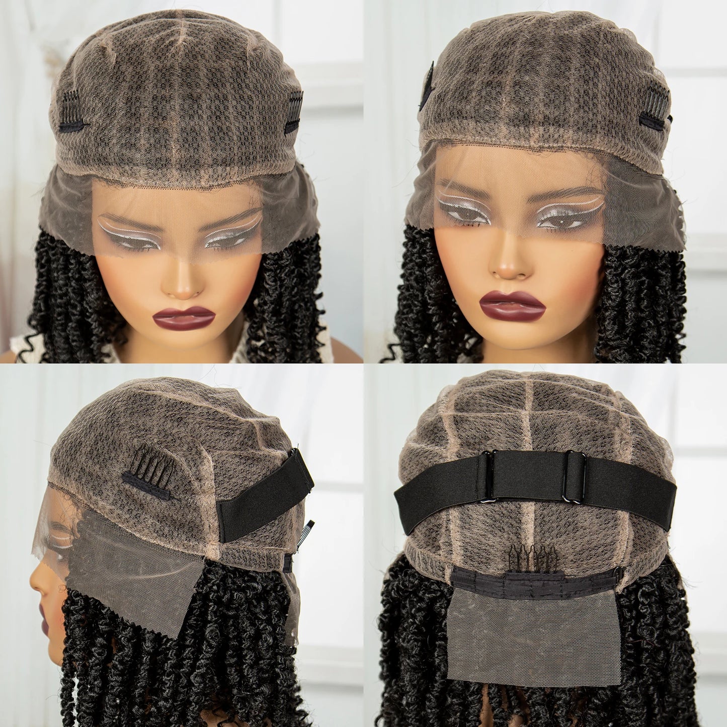 14" Full Lace Twisted Braids Wig with Baby Hair | Natural Looking Synthetic Lace Frontal Braided Wig for Black Women Luxegan