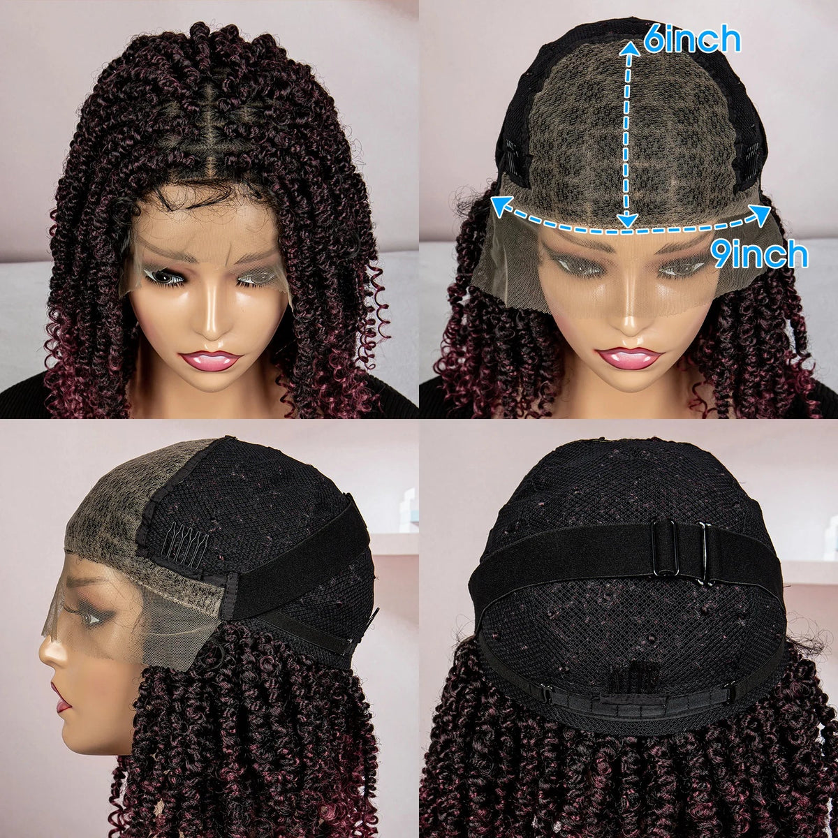 Dreadlocks Braided Wigs Lace Front Braided Wigs Short Box Braided Wigs for Women with Baby Hair Ombre Lace Braids Wigs Luxegan