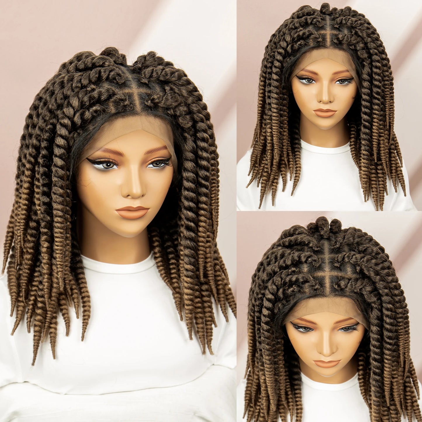 Twisted Braided Wig | Bob Twist Crochet Wig | Full Lace Braided Wig for Black Women | Kanekalon Hair