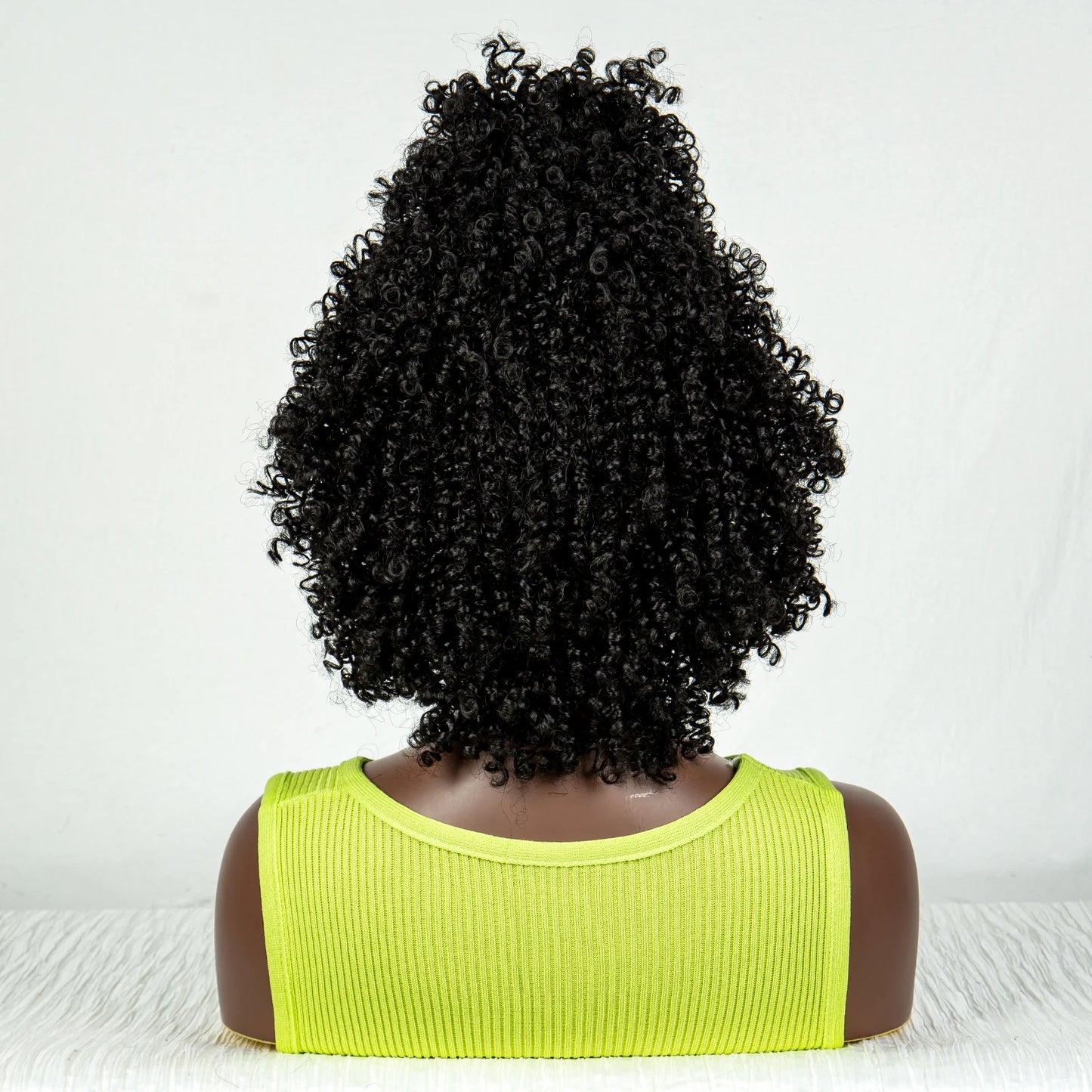 Short Afro Curly Knotless Braids Wig | Lace Front | Baby Hair Luxegan