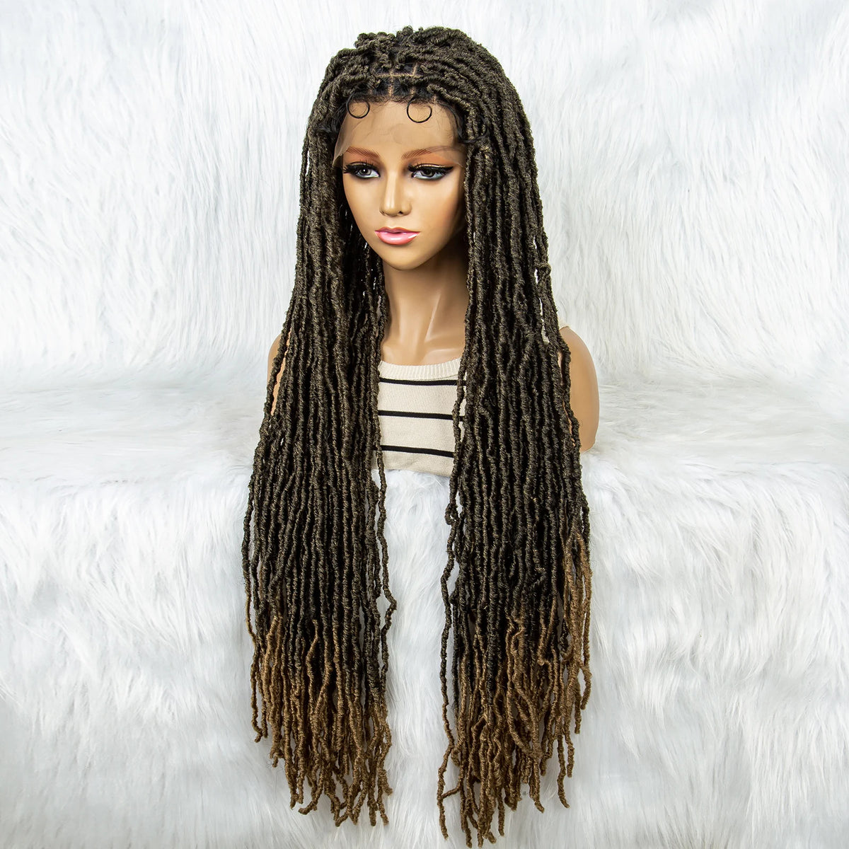 Pink & Blue Braided Wig | Full Lace Butterfly Locs & Dreadlocks