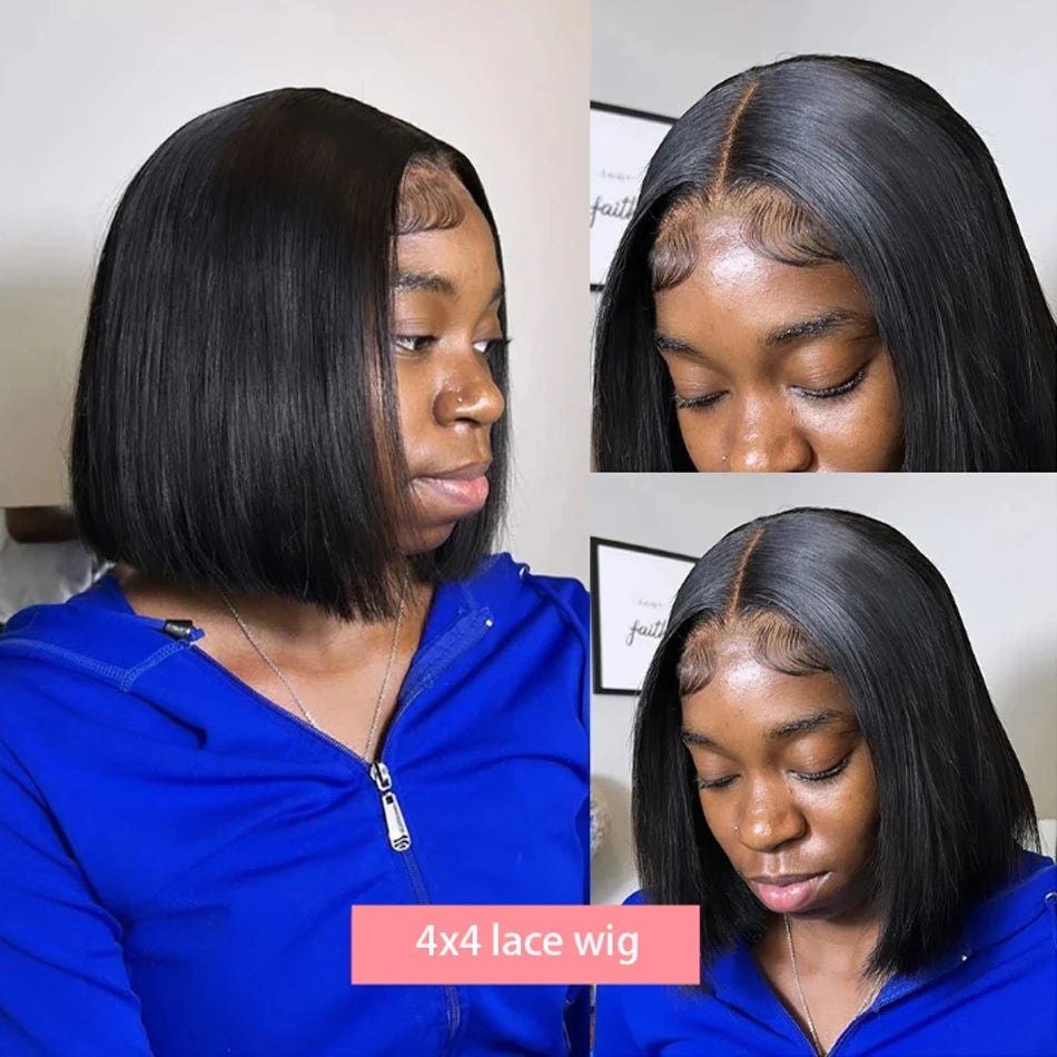 12A Bone Straight Bob Wig | Ready to Go | Glueless | Lace Frontal & Closure Options | Brazilian Remy Human Hair