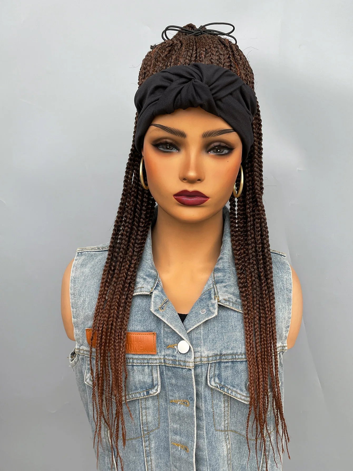 26" Twist Cornrow Headband Wig | Crochet Braids | Long Straight Synthetic Luxegan