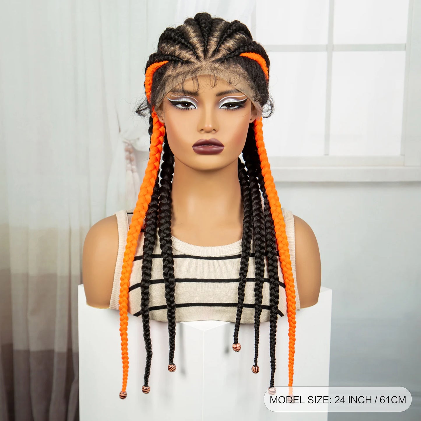 Natural Afro Kinky Curly Cornrow Braids Wig | Full Lace | Baby Hair Luxegan