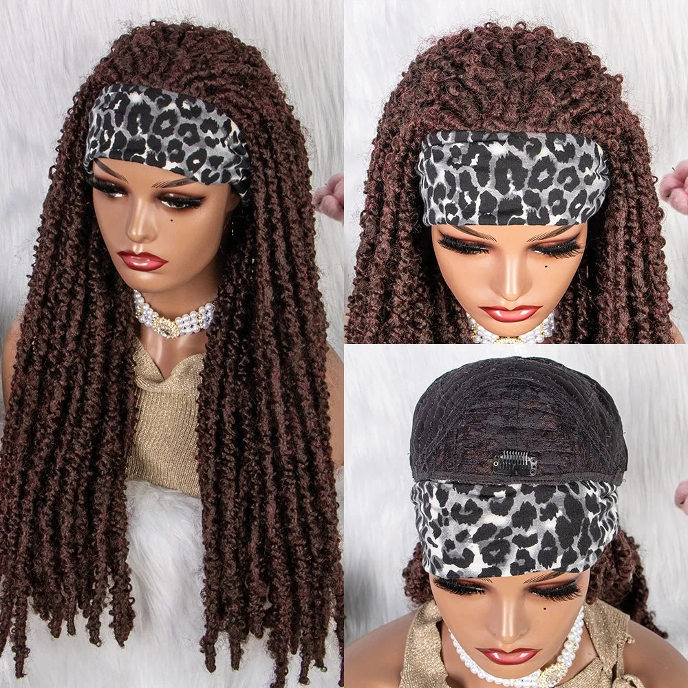 22" Curly Box Braids Wig | Crochet Hair | Heat Resistant | Daily Wear Luxegan