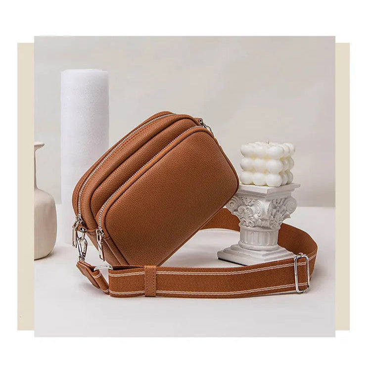 New Lychee Pattern Small Square Bag | Comfortable Weaving Strap Style Wide Shoulder Strap & Crossbody Bag Luxegan