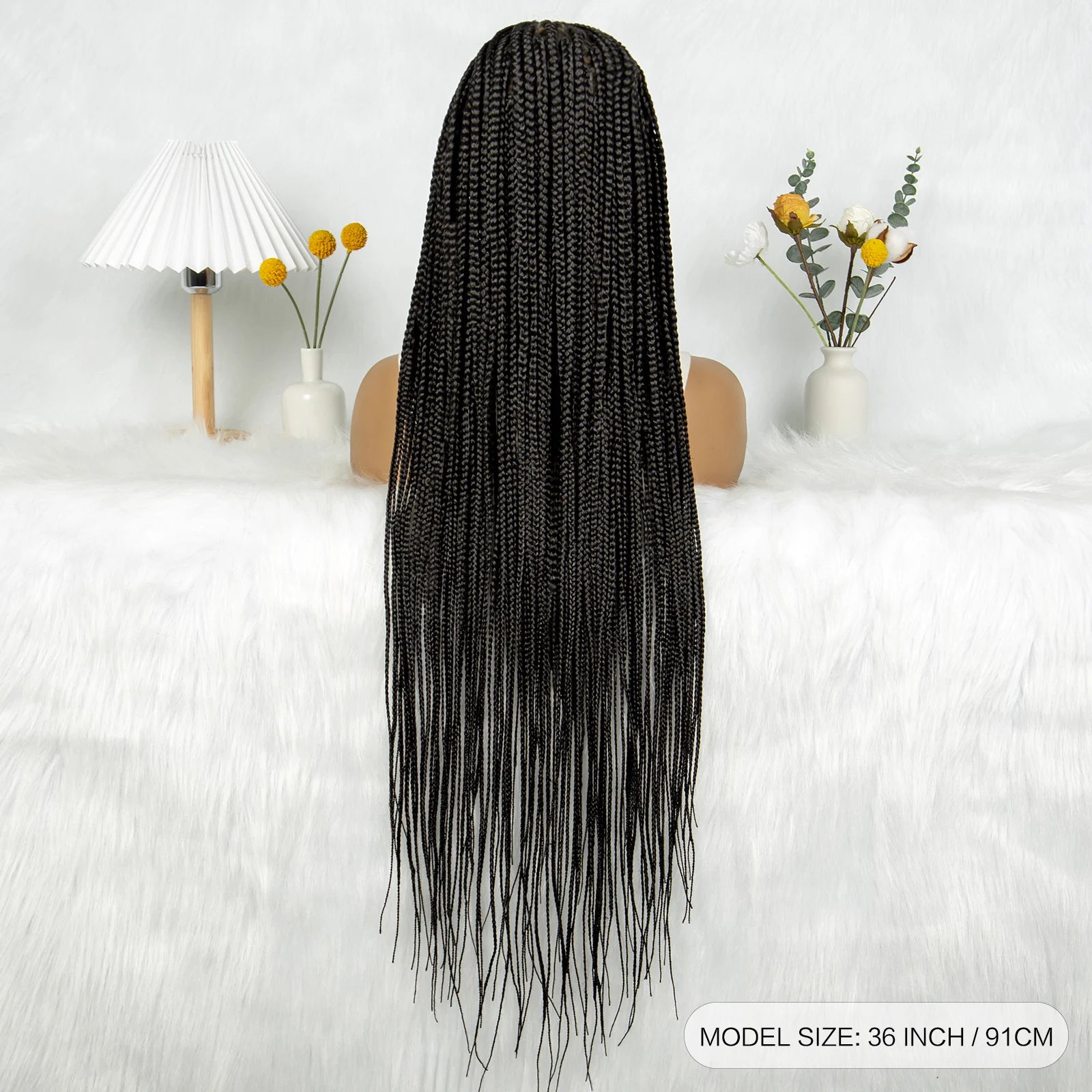 Full Lace Twisted & Box Braids Wig | Cornrow Accents Luxegan