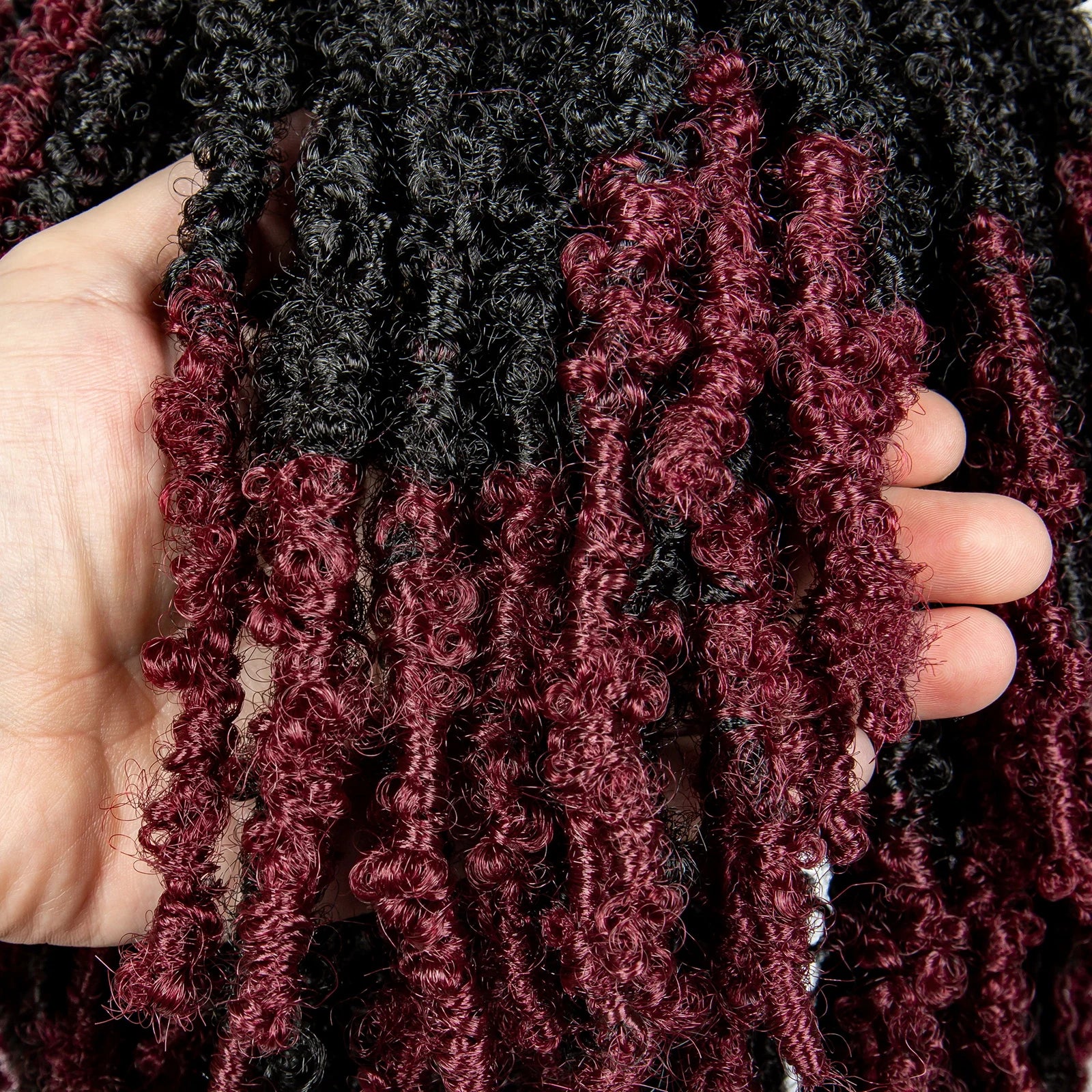 Burgundy Short Faux Locs Wig | Knotless Braids | Synthetic Lace Front | With Baby Hair | For Women