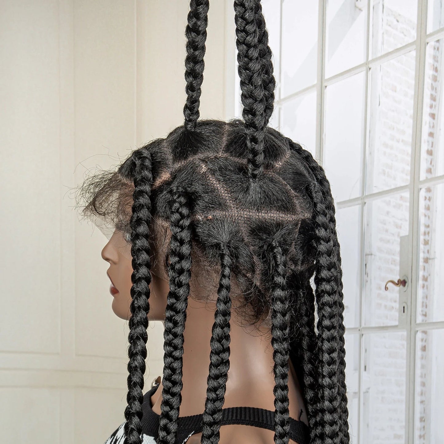 Jumbo Cornrow & Knotless Box Braids Wig | Full Lace | Baby Hair | Black Women Luxegan