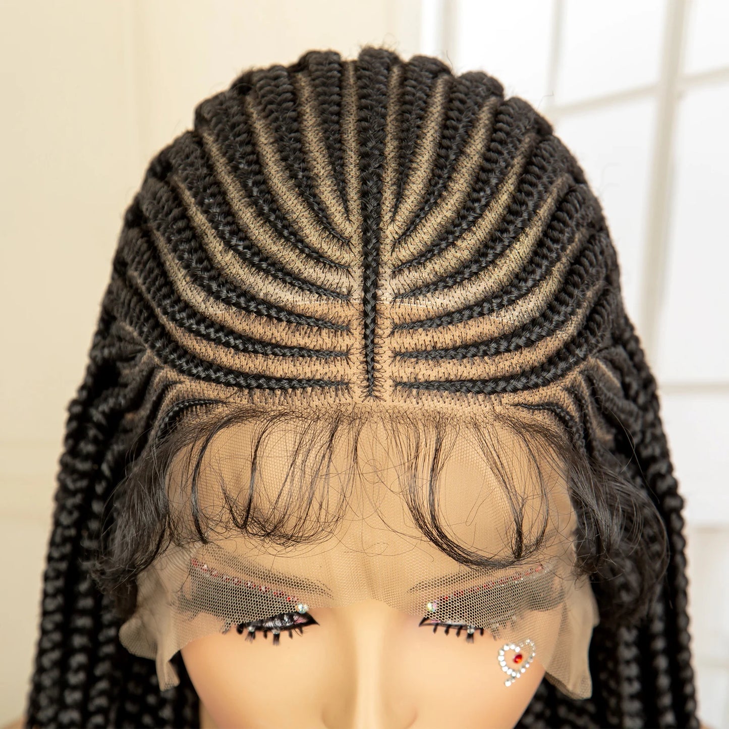 Premium Full Lace Box Braided Wig - Knotless Braids, Baby Hair, Natural Look