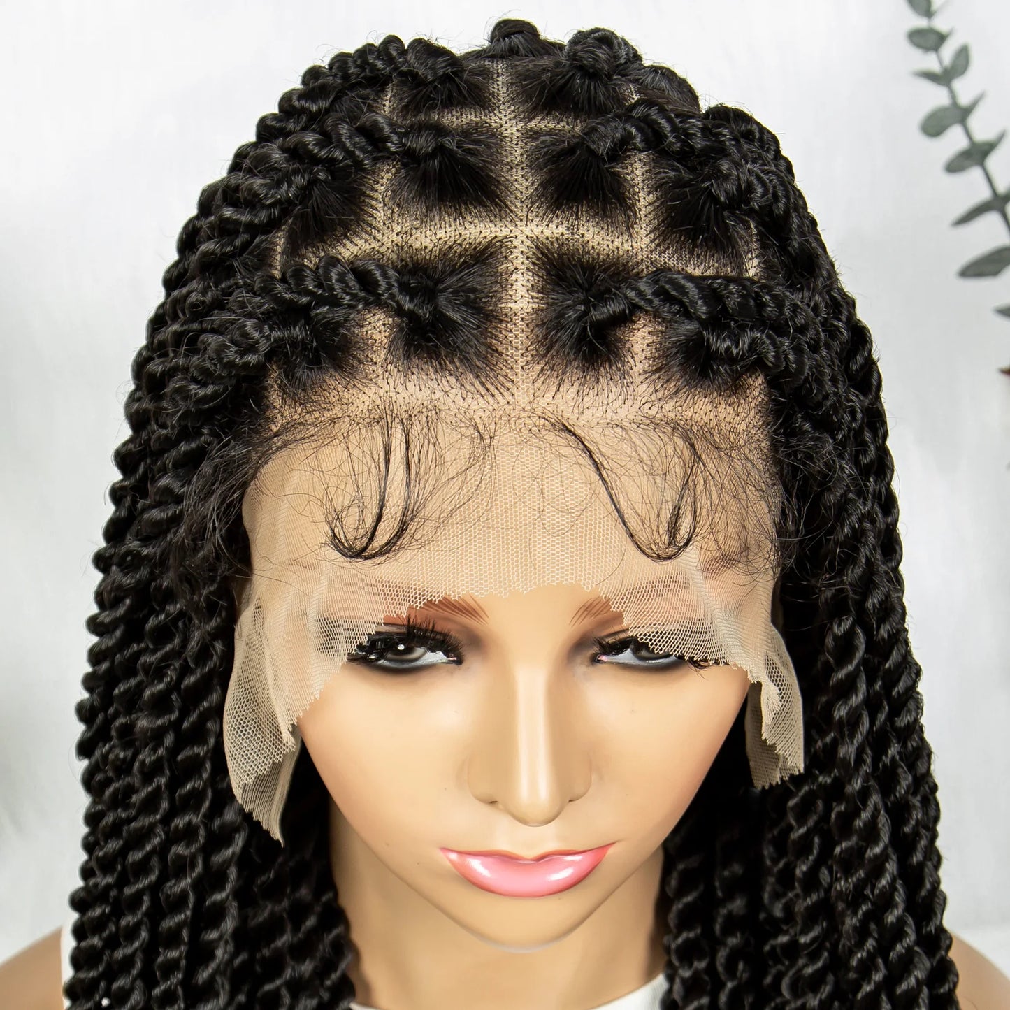 Real Shot High-Quality Twisted & Faux Locs Braided Wig | Transparent Full Lace Goddess Braids | Synthetic Hair for Black Women Luxegan