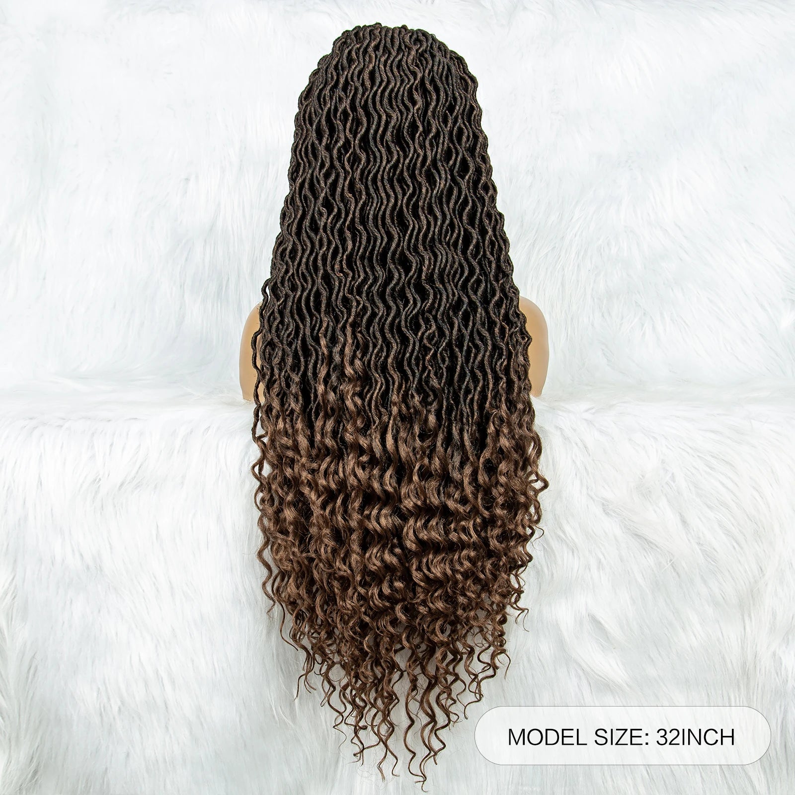 32 Inch Goddess Locs Lace Front Wig | Curly Ends | Faux Locs | Synthetic Hair | With Baby Hair