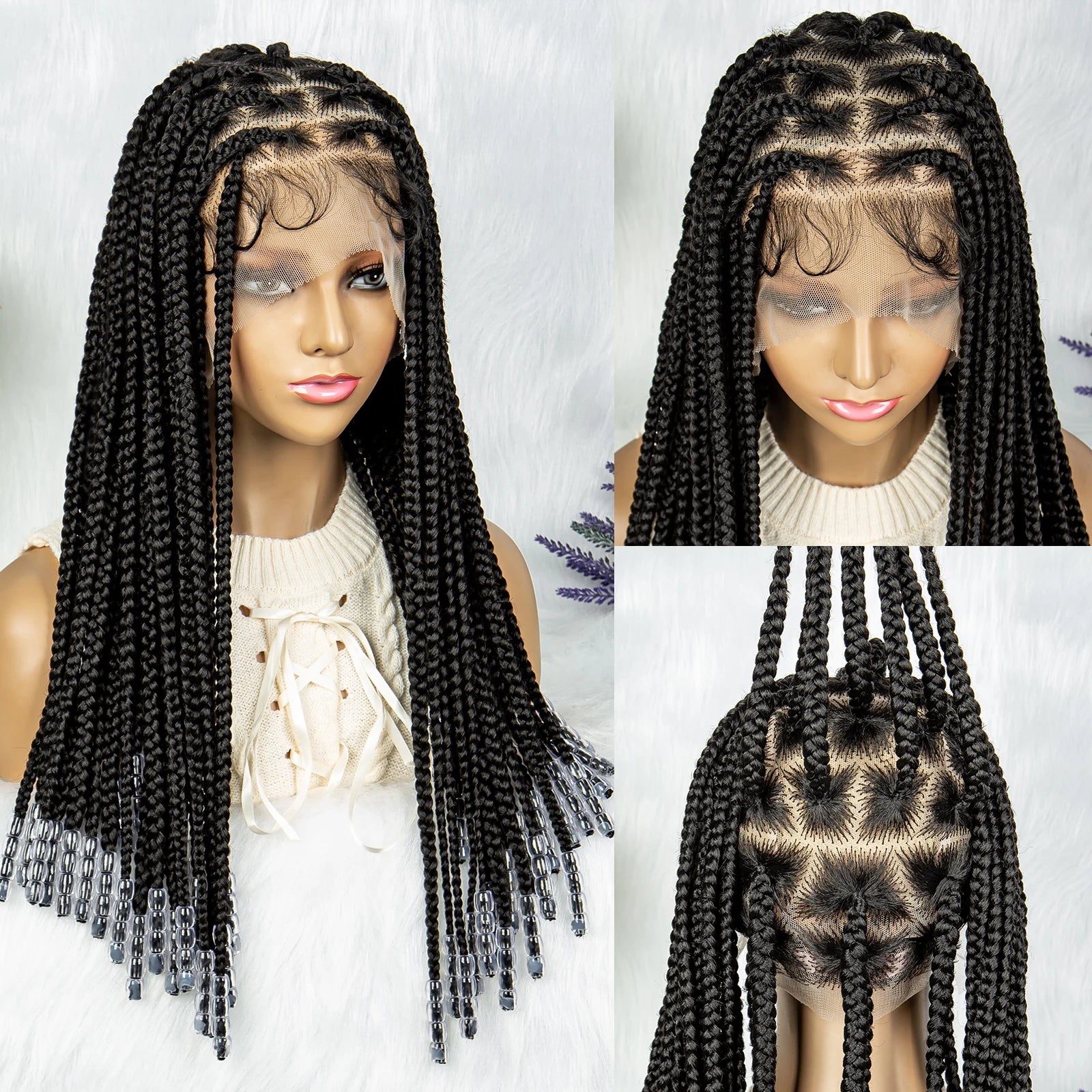 KIMA HD Full Lace Cornrow Braided Wig for Black Women Luxegan