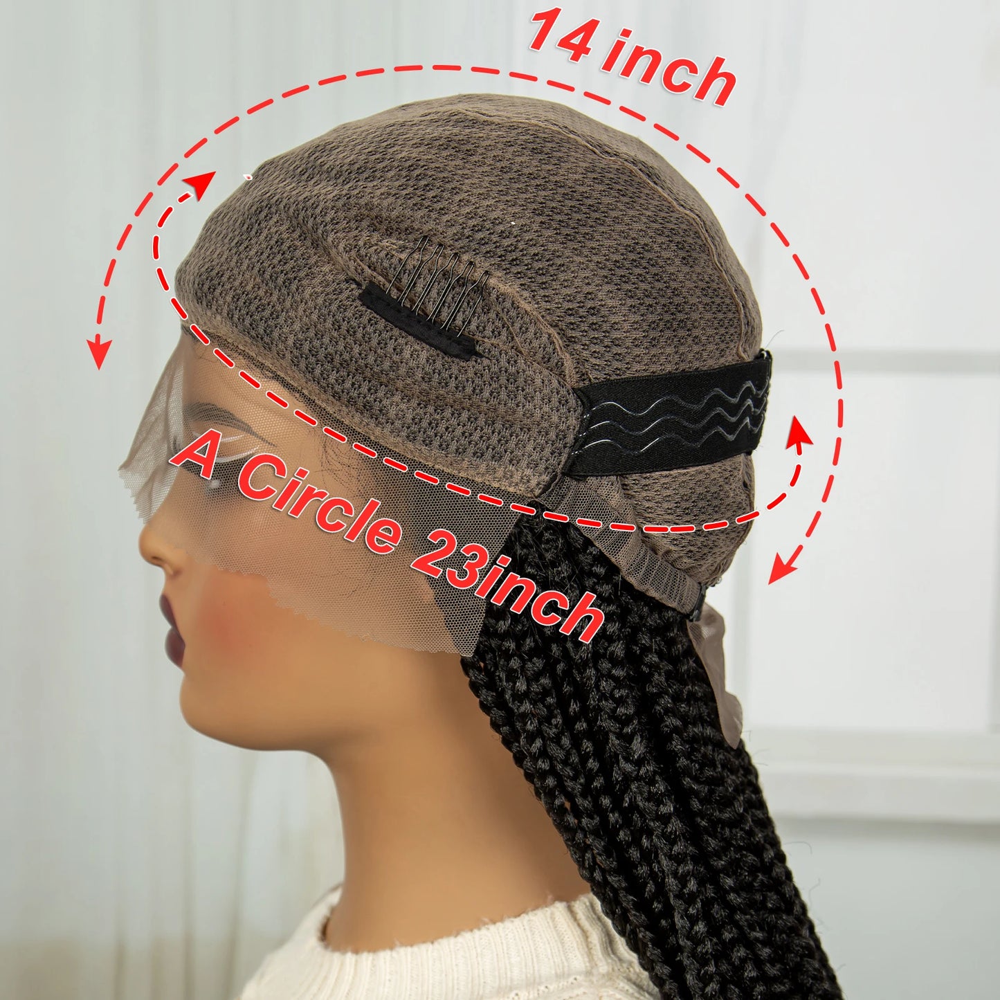 34" HD Boho Box Braids Wig | Curly Ends | Full Lace | Baby Hair Luxegan