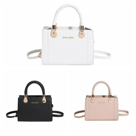 Light Luxury PU Leather Shoulder Bag | Korean Style Ladies' Mini Crossbody | Large Capacity Small Square Handbag | Trendy Polyester Tote Bag for Women and Girls Luxegan