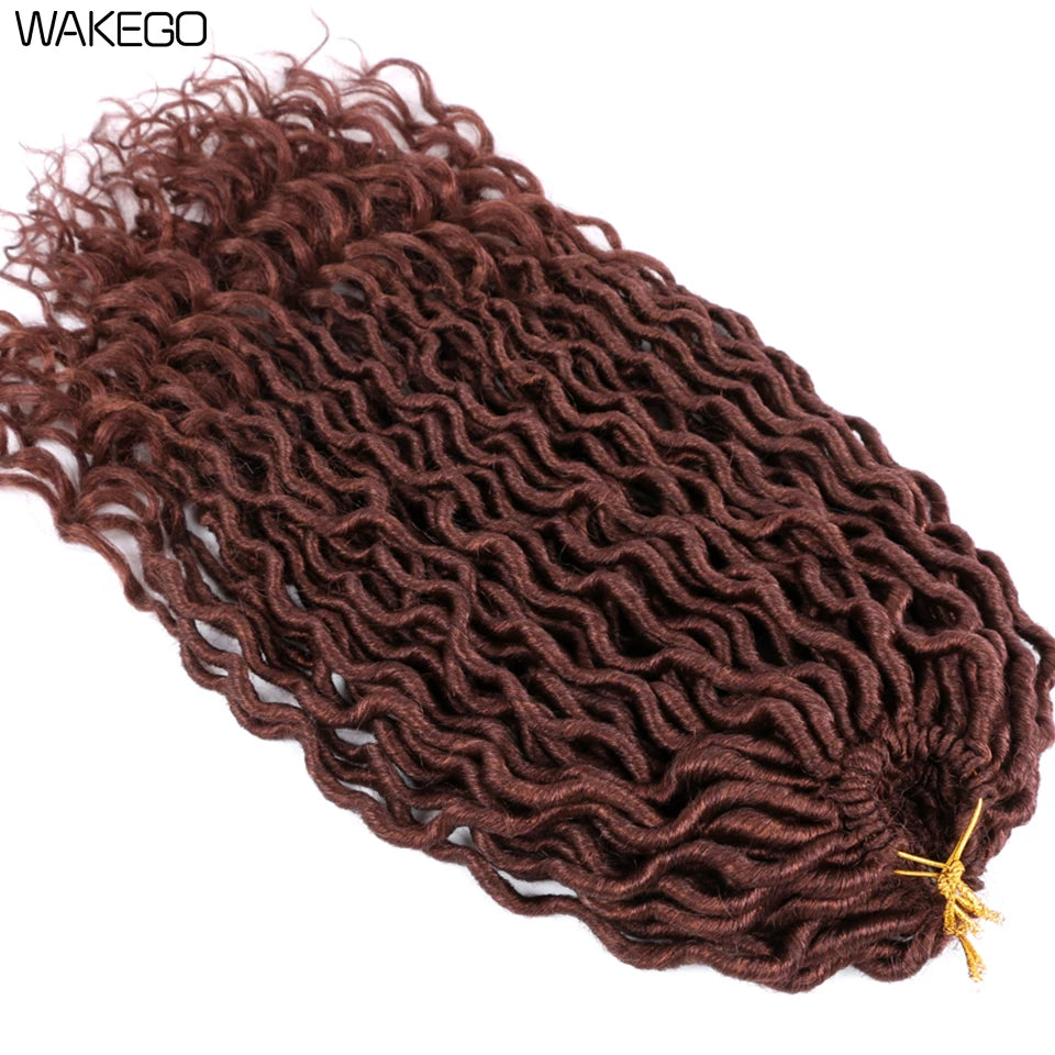 Goddess Faux Locs Crochet Hair | 18" Soft Curly Braids | Ombre Dreadlocks Extensions | 24 Strands/Pack Luxegan