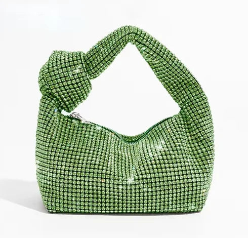 Handle Rhinestones Knot Evening Bag | Crystal Top Handle Bag & Luxury Designer Tote Luxegan