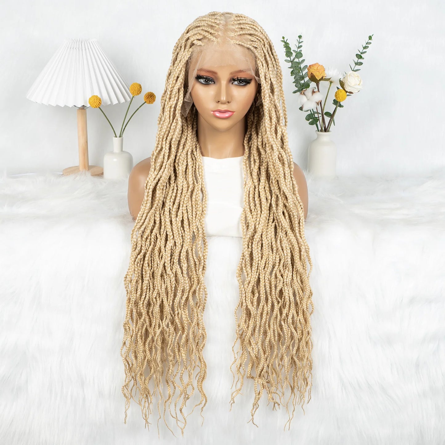 Crochet Box Braids Full Lace Wig with Pre-Plucked Hairline Luxegan