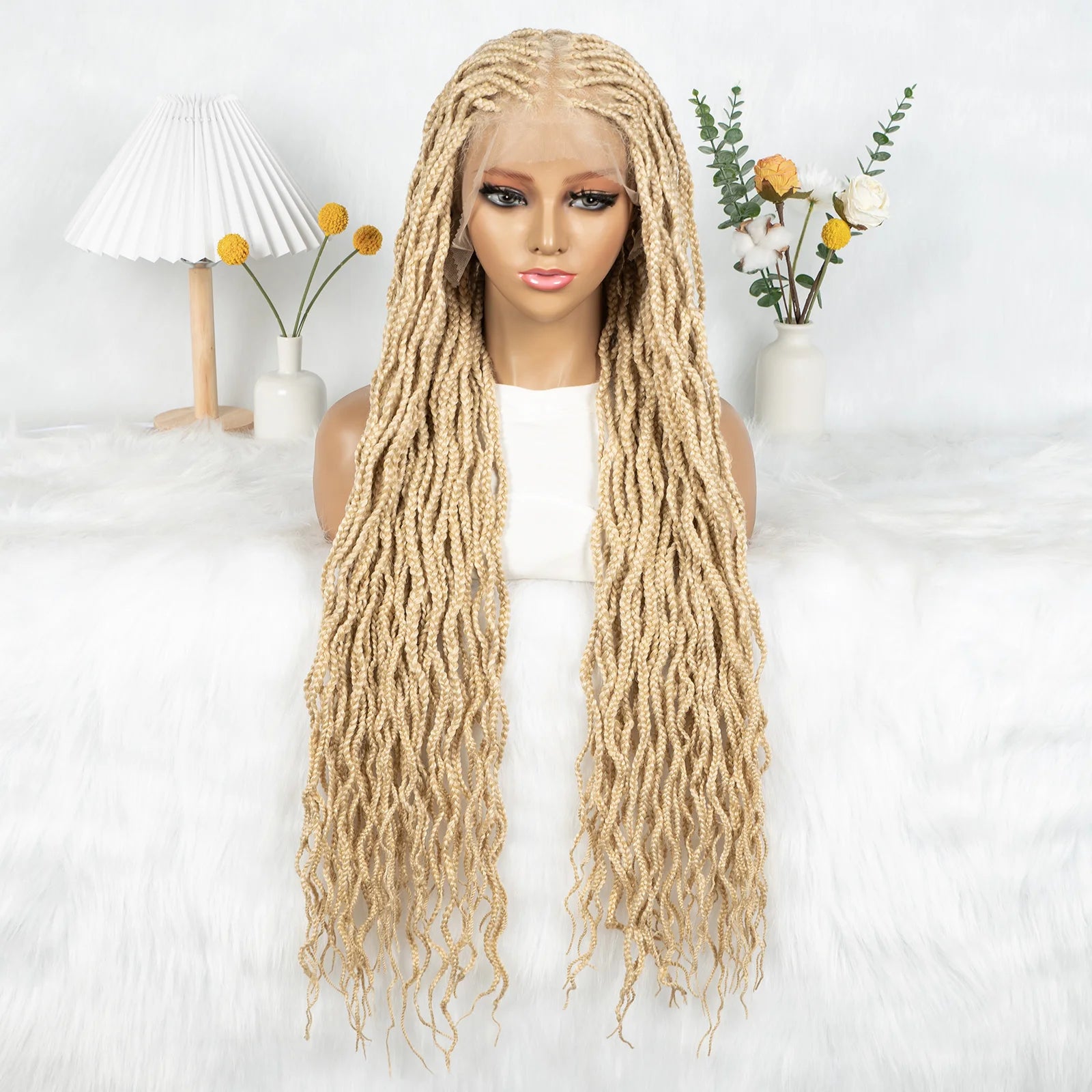 Crochet Box Braids Full Lace Wig with Pre-Plucked Hairline Luxegan