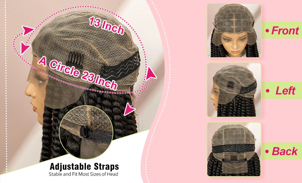 Twisted Braided Wig | Bob Twist Crochet Wig | Full Lace Braided Wig for Black Women | Kanekalon Hair - Luxegan