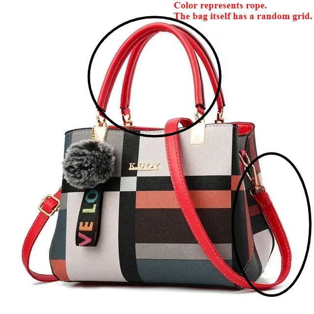 Stitching Wild Messenger Bag | Female Totes Designer Brand Plaid Shoulder Bag & Luxury Handbag Luxegan