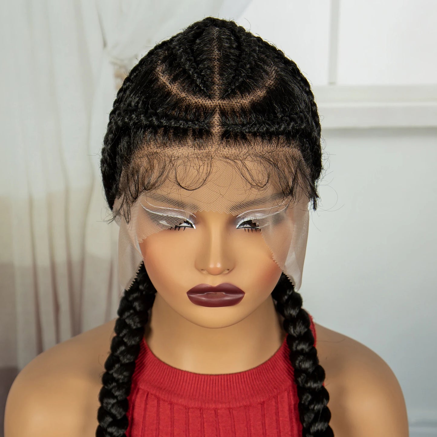 48" Super Long Cornrow Knotless Braids Wig | Full Lace Frontal Luxegan