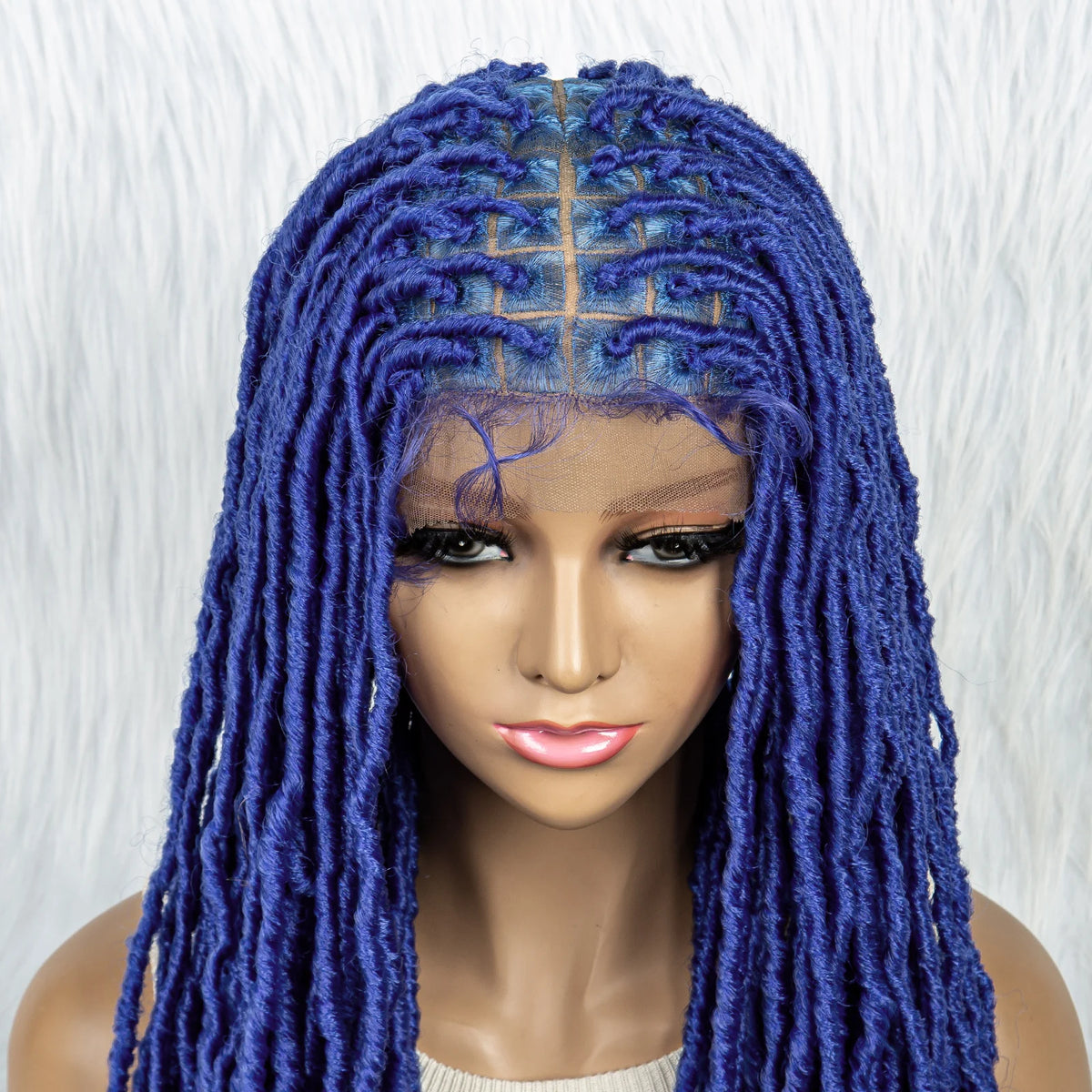Pink & Blue Braided Wig | Full Lace Butterfly Locs & Dreadlocks