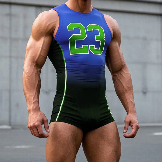 Tie-Dye Printing Workout Romper | Sophisticated Round-Neck Sleeveless Silhouette | Elegant "Skinny Fit" Summer Jumpsuit | "Dignified" Sporty Jumpsuit for Radiant Versatile Styling