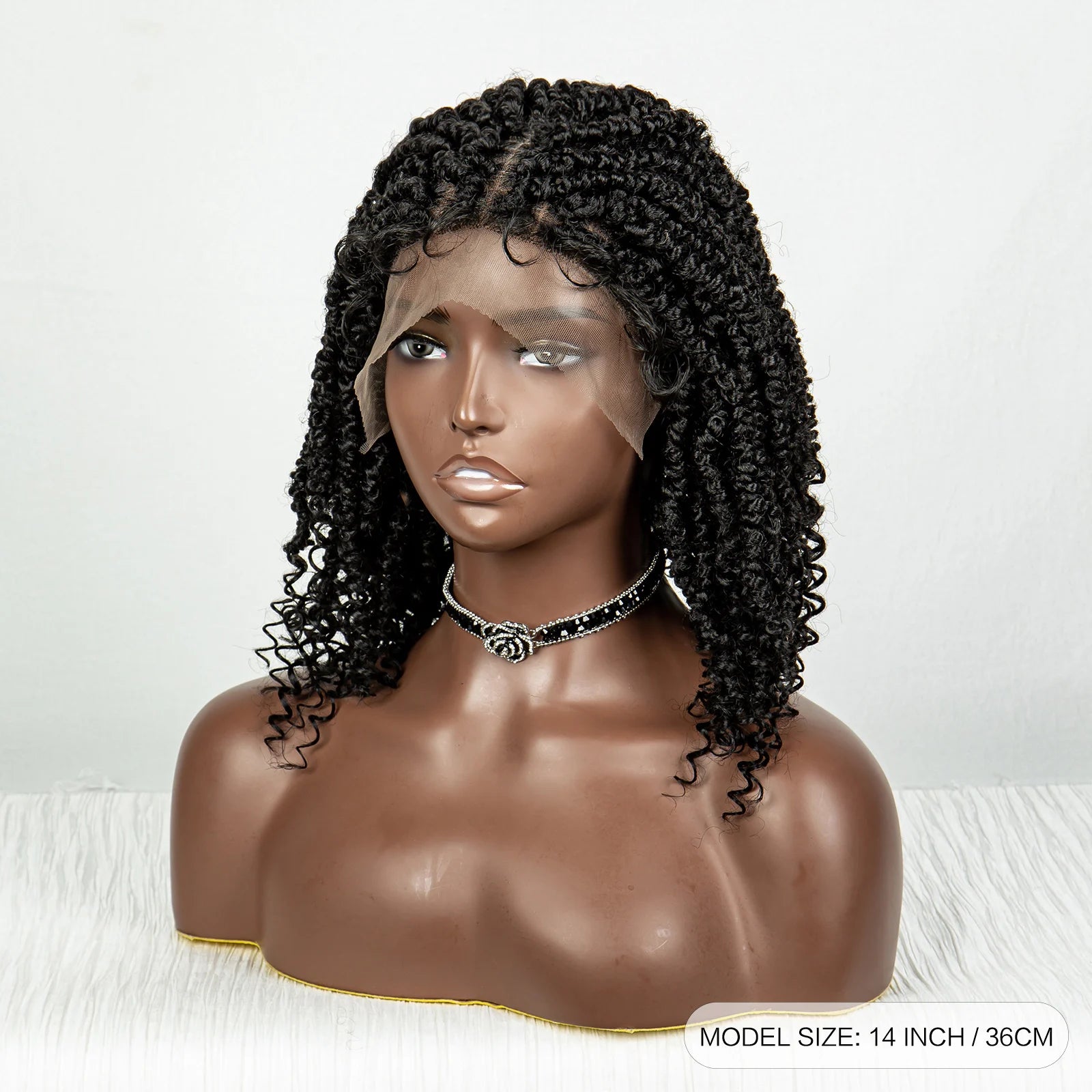 Short Curly Crochet Braided Wig with Baby Hair | Knotless Lace Front Wig for Black Women | Synthetic Braids Luxegan