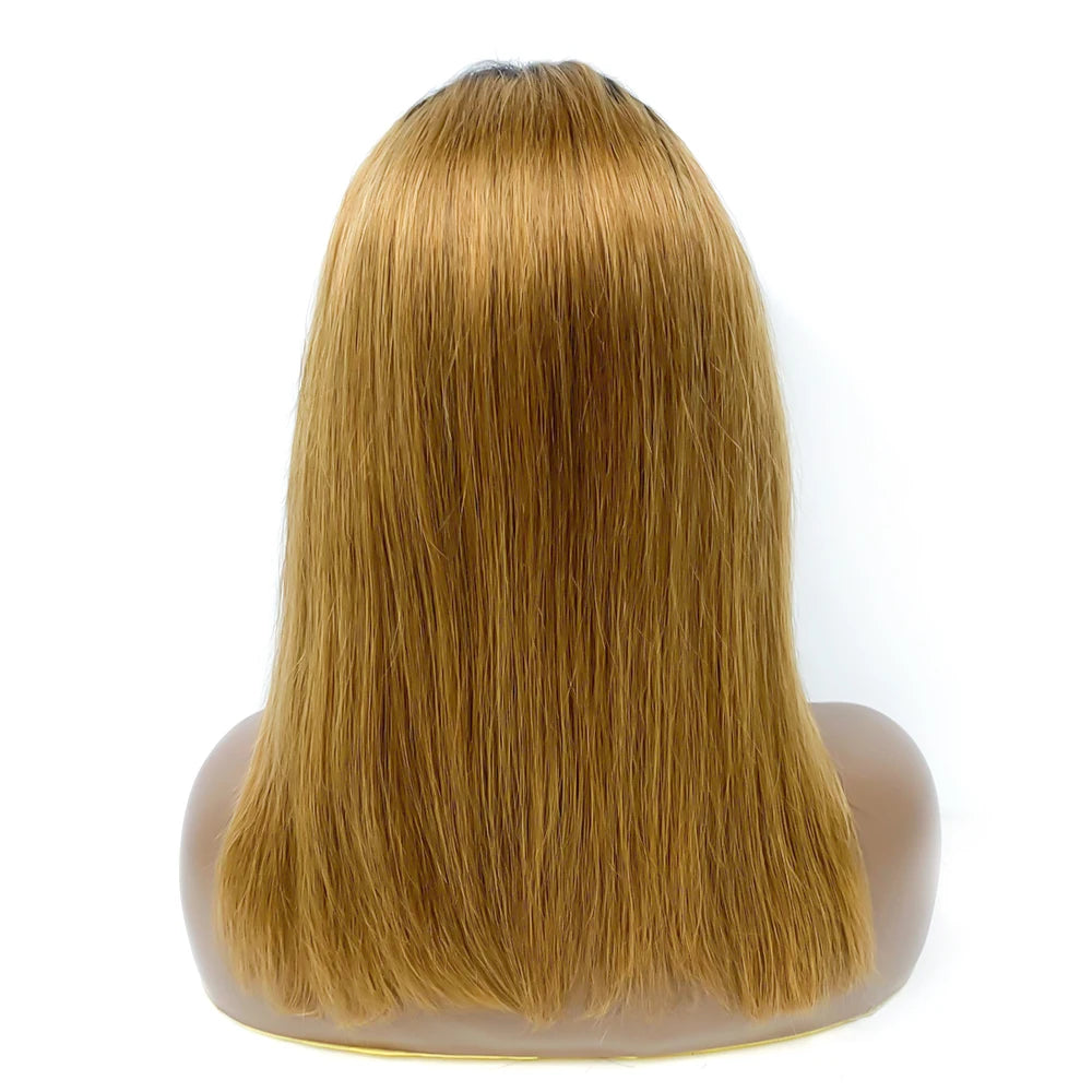 Ombre Straight Bob Wig | 1B/27 | 13x4 Transparent Lace Front Human Hair Luxegan