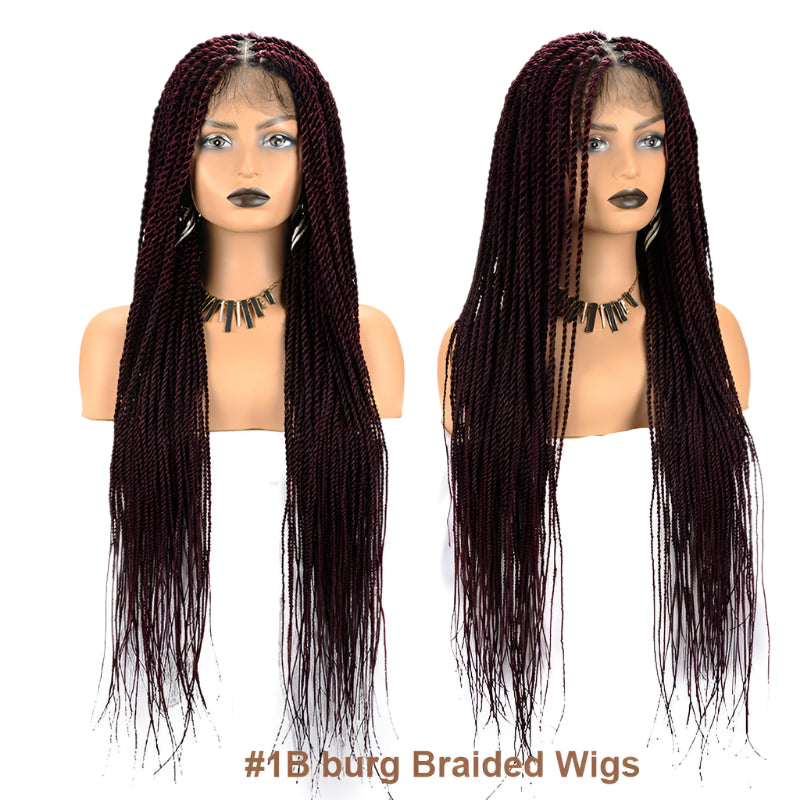 Senegalese Twist & Box Braids Wig | Lace Front | Pre-Plucked | Kanekalon Hair | Black Women