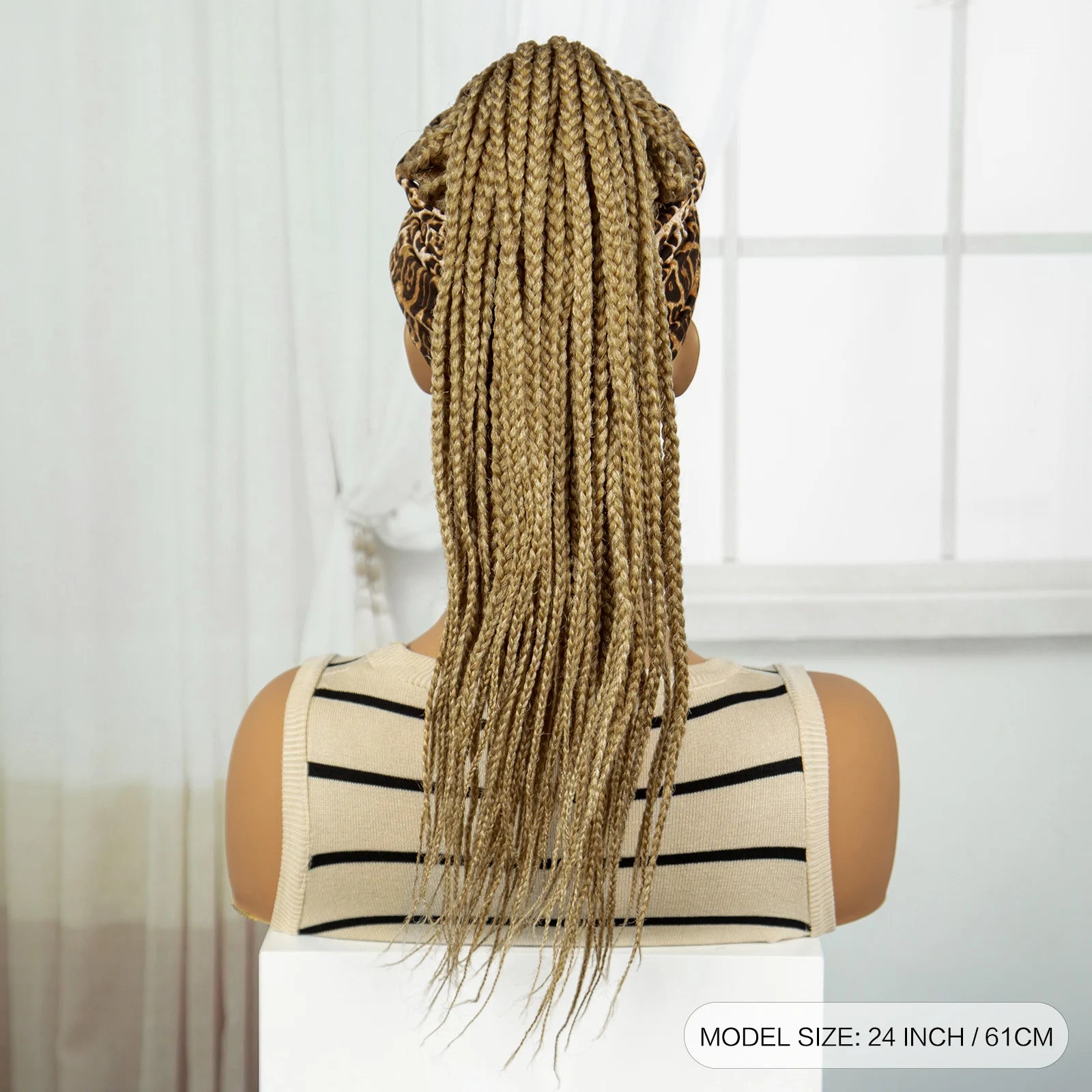 613 Blonde Ponytail Headband Braid Wig with Bangs | Knotless Style Luxegan