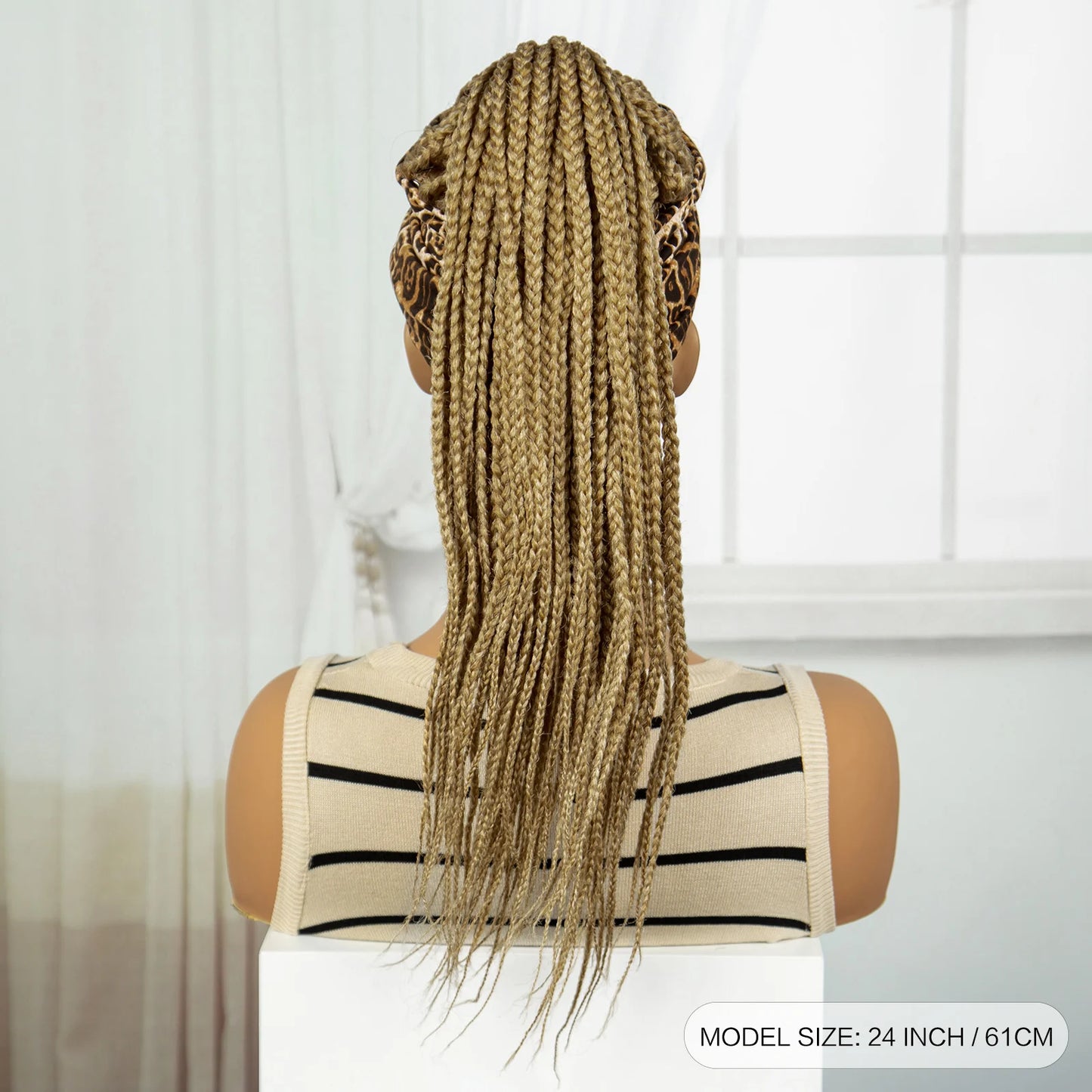 Ponytail Headband Braided Wig with Bangs | Knotless Box Braids | Cornrow Style Luxegan