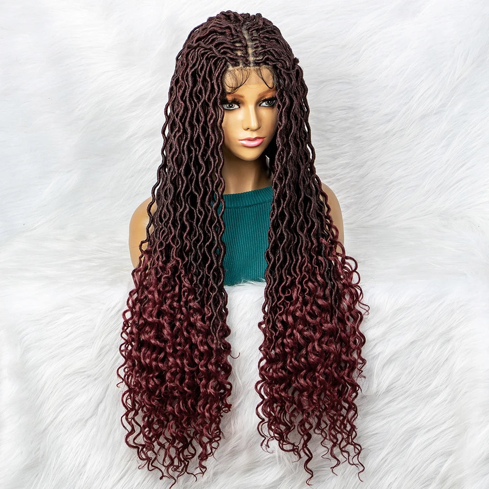 Goddess Box Braids Wig | Curly Ends | Full Lace | Crochet Hair | Black Women Luxegan