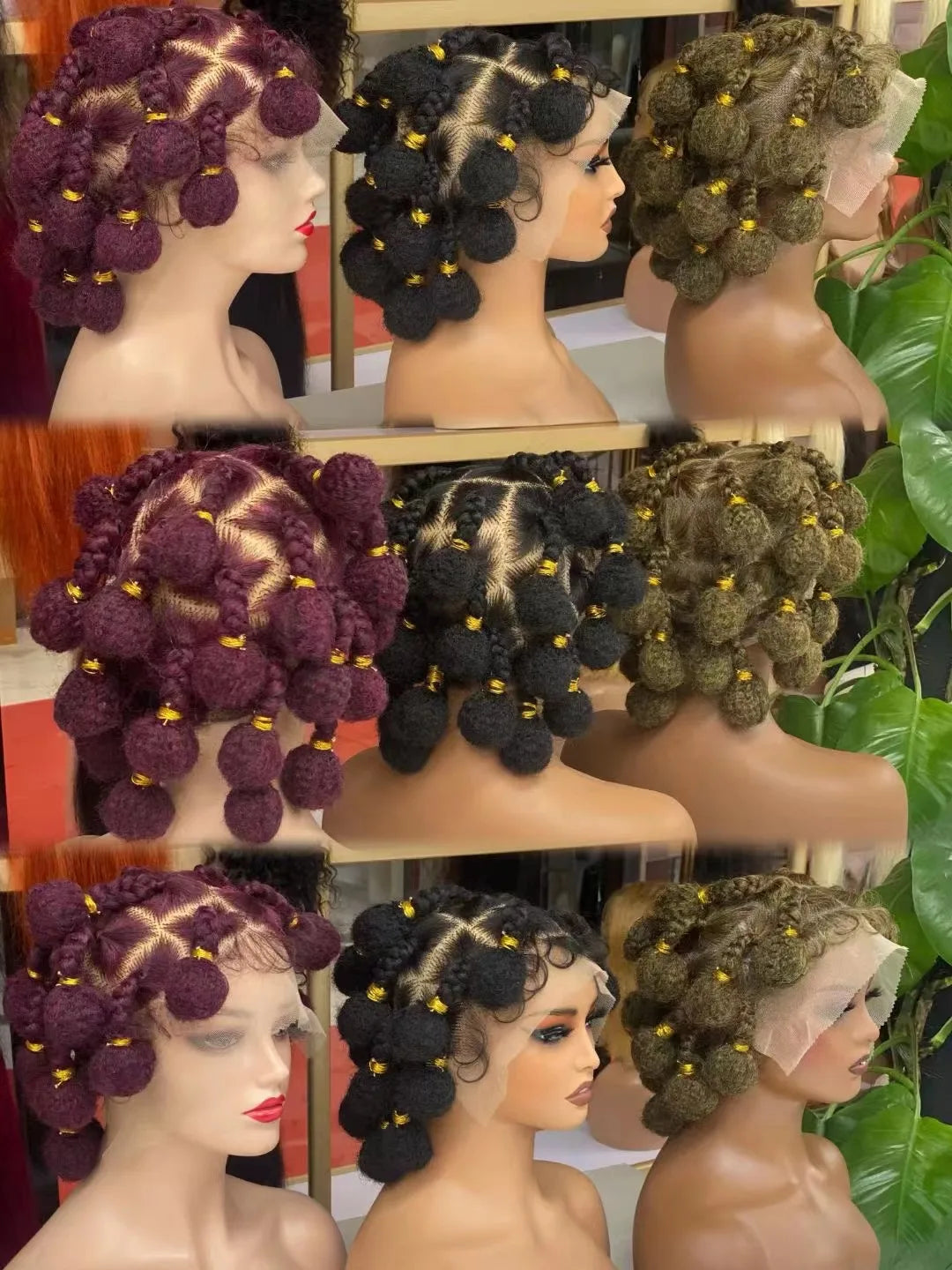 Bun Braided Wig | Full Lace | Baby Hair | Kanekalon Hair | African Braids | Black Women