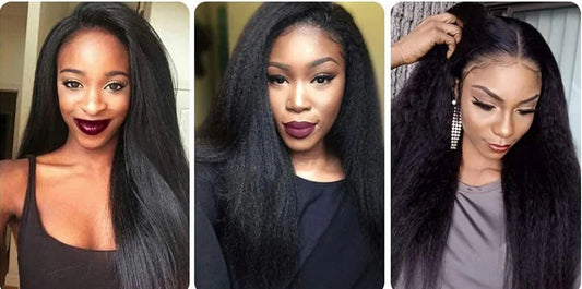 Kinky Straight U-Part Wig | Black & Brown Human Hair for Seamless Blend Luxegan